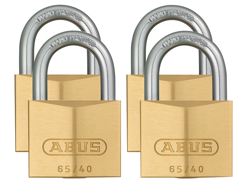 ABUS 35127 65/40mm Brass Padlock Quad Pack