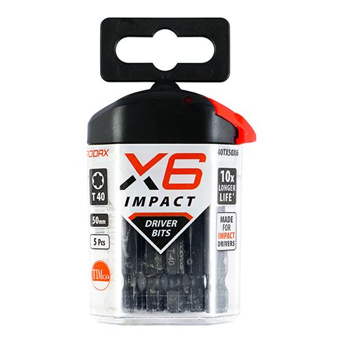 TIMCO X6 Impact TX Drive Driver Bit TX40 x 50 Pack 5