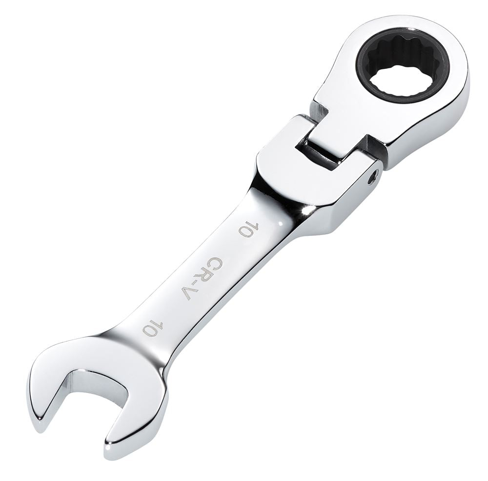 Draper 10MM STUBBY FLEX RACT. SPANNER 27965 27965 HI-TORQ® Metric Stubby Flexible Head Ratchet Combination Spanner