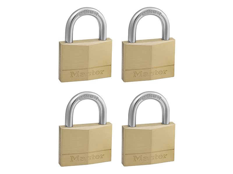MasterLock 150EURQNOP Solid Brass 50mm Padlock 5-Pin - Keyed Alike x 4
