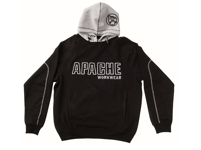 Apache APHOODSWEATBLK Hooded Sweatshirt Black/Grey - M (42in)