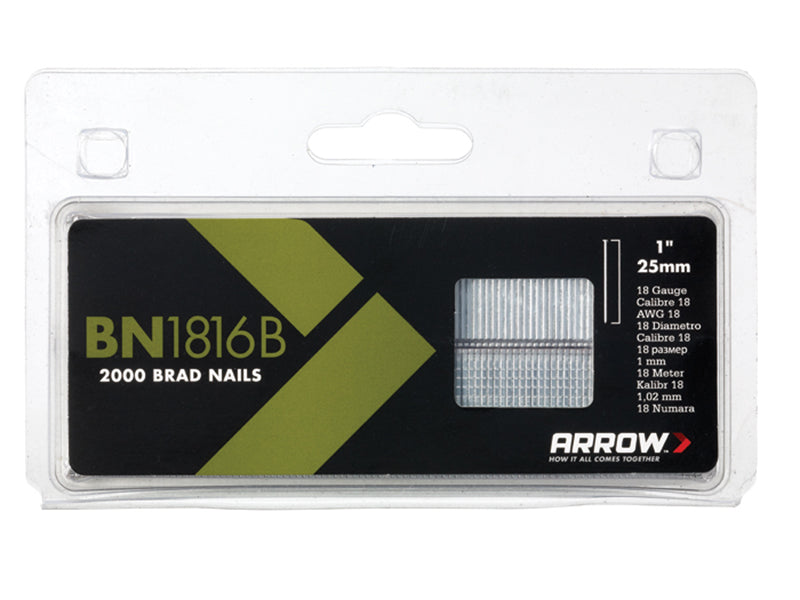 Arrow ABN1816B BN1816B Brad Nails 25mm Brown Head Pack 2000