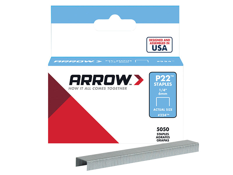 Arrow A224 P22 Staples 6mm (1/4in) Box 5050