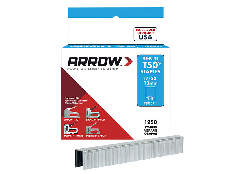 Arrow A50CT24 T50 Staples Ceiltile 13mm Box 1250