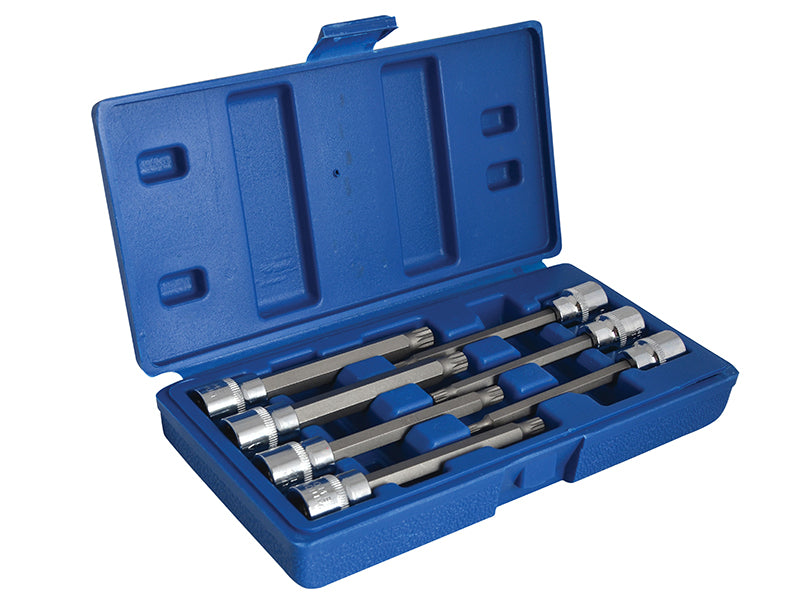BlueSpotTools 01512 3/8in Drive Extra Long Spline Socket Bit Set, 7 Piece