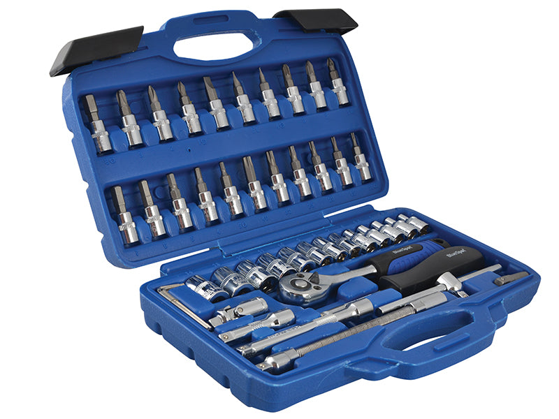 BlueSpotTools 01530 1/4in Square Drive Socket & Bit Set 46 Piece