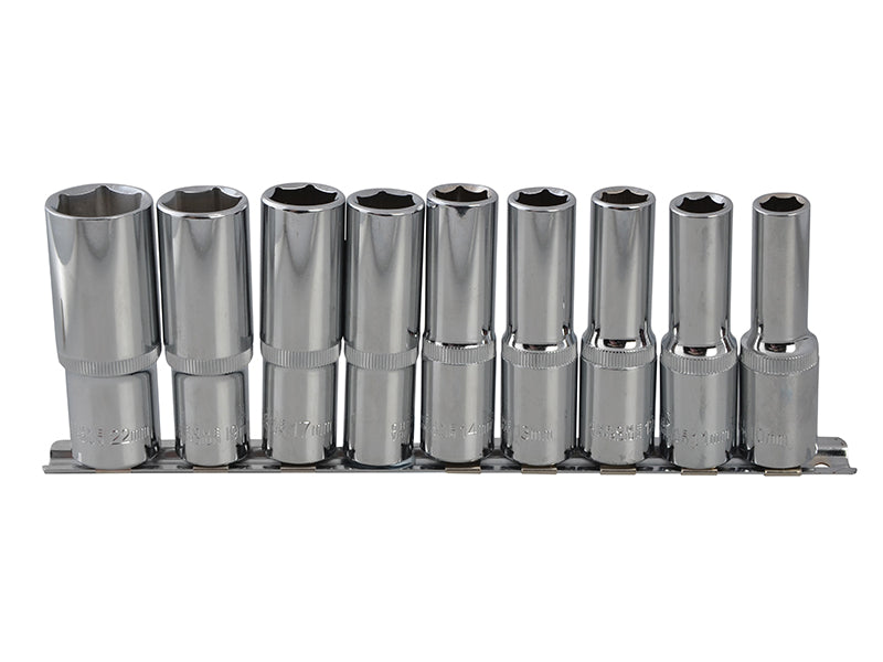 BlueSpotTools 01541 Deep Socket Set of 9 Metric 1/2in Square Drive
