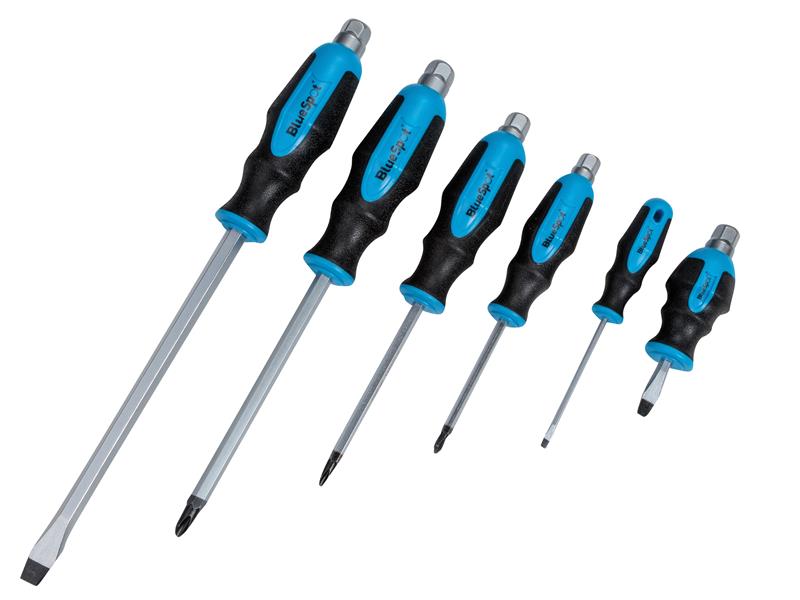BlueSpotTools 12068 Hex Bolster Screwdriver Set, 6 Piece
