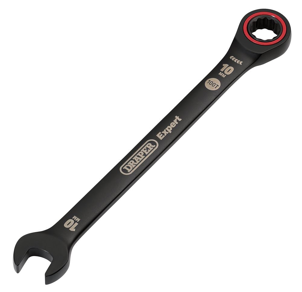 Draper 10.0MM RATCHETING SPANNER 03881 HI-TORQ® Metric Ratchet Combination Spanners, Black