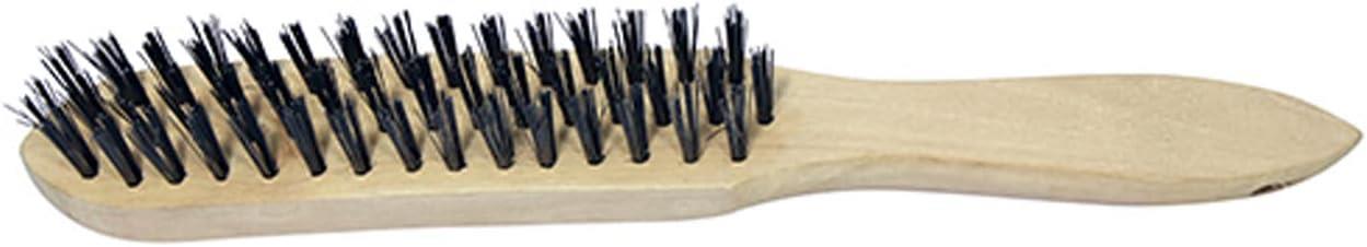 Timco Wooden Handle Scratch Brush Steel 3 Row Wire Brush for Rust & Paint