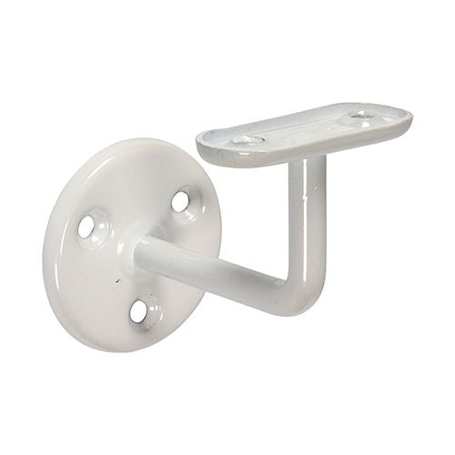 TIMCO Steel Handrail Bracket White 63mm White Pack 1