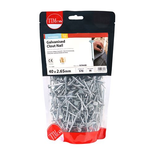 TIMCO Clout Nail - Galvanised 40 x 2.65 Pack 1