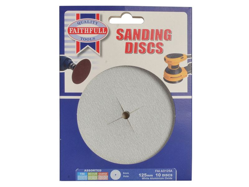 Faithfull FAIAD125M Paper Sanding Disc 6 x 125mm Medium (Pack 5) |