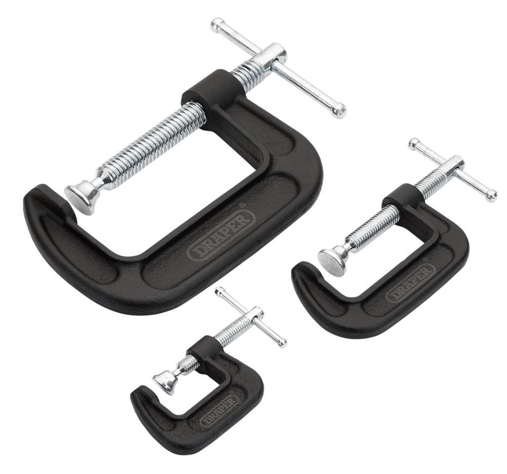 Draper G-CLAMP SET (3 PIECE) 18989 Heavy Duty G-Clamp Set (3 Piece)