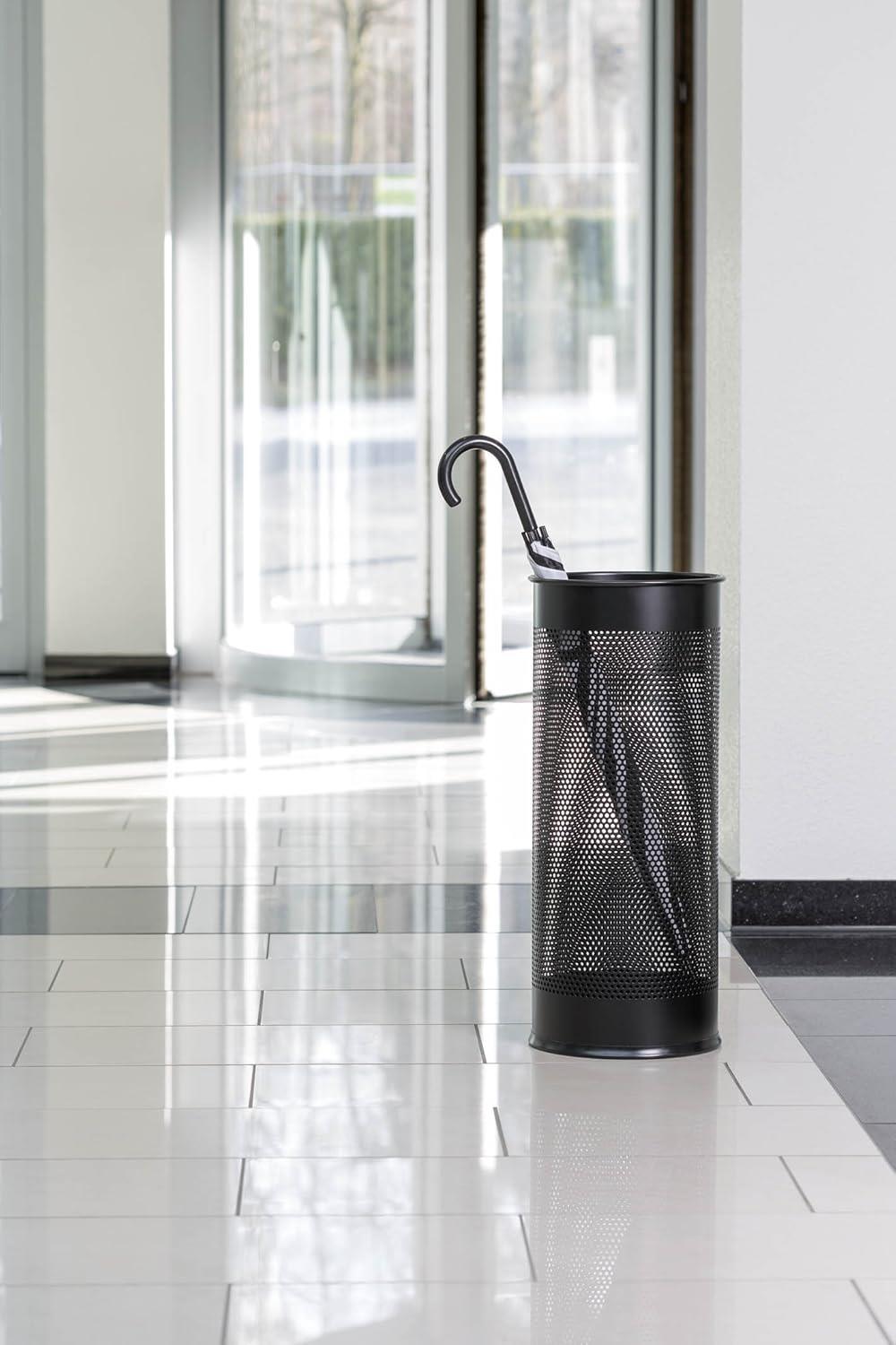 Durable Perforated Metal Umbrella Stand 29 Litre Black Office | Durable Umbrella Stand for Office, Warehouse and Workplace Use