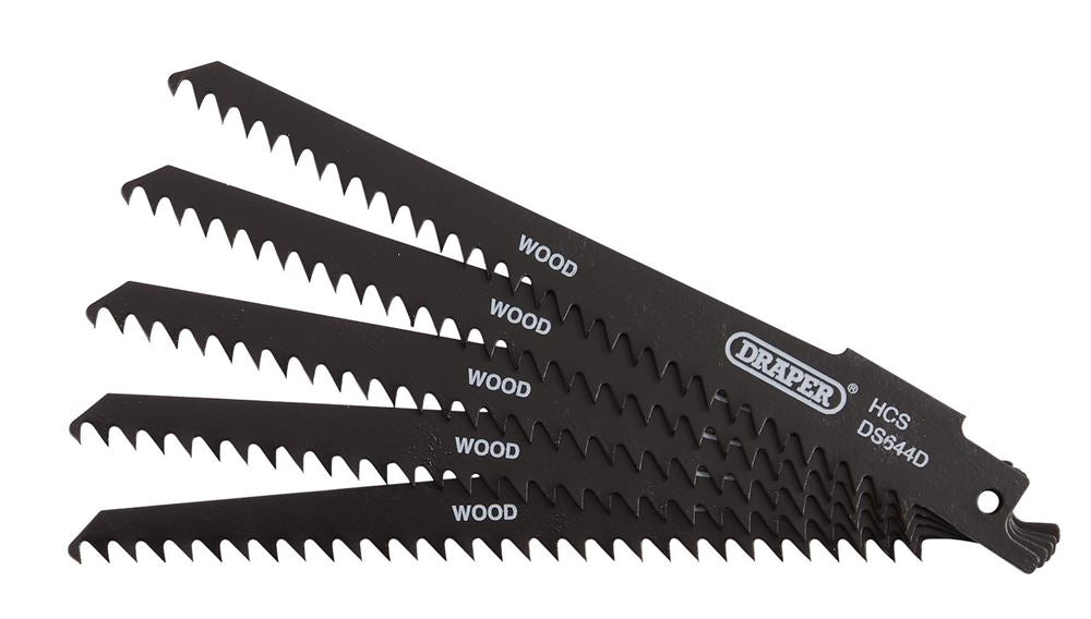 Draper RECIP SAW BLADE 5PCS - S644D 43430 Reciprocating Saw Blades for Wood and Plastic Cutting