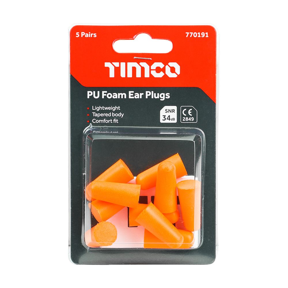TIMCO PU Foam Ear Plugs PACK One Size Pack 5