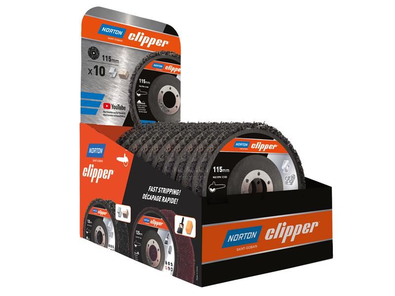 NortonClipper 78072749351 115mm Rapid Strip Metal Disc Counter Display of 10