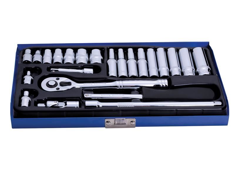 BlueSpotTools 1531 1/4in Metric Socket Set, 24 Piece