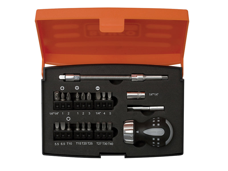 Bahco 808050S-22 808050S-22 Stubby Ratchet Screwdriver Set, 22 Piece