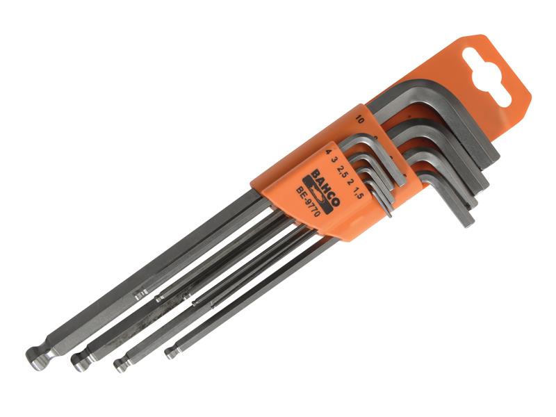 Bahco BE-9770 Hexagon Key Set, 9 Piece (1.5-10mm)