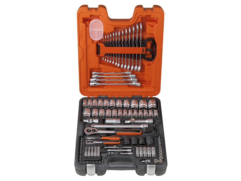 Bahco S106 S106 Socket & Spanner Set of 106 AF & Metric 1/4 & 1/2in Drive
