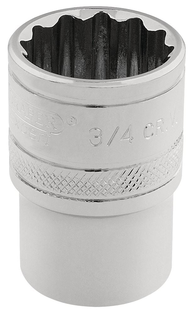 Draper 3/4 12PT.HI-TORQ SOCKET-3/8SD 49481 3/8" Sq. Dr. Imperial Sockets (Polished Chrome)