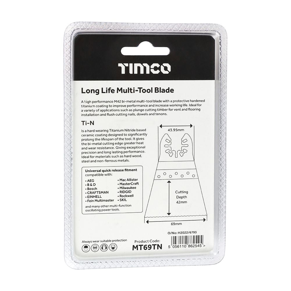 TIMCO Long Life MTool Blade Straight 69mm Pack 1
