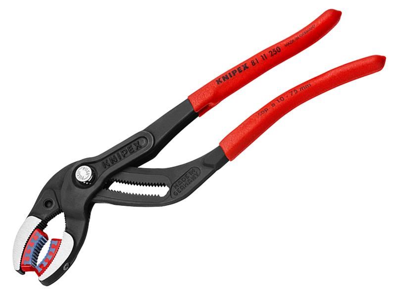Knipex 81 11 250 SB Plastic Pipe Grip Pliers Plastic Jaws Black 250mm - 75mm Capacity
