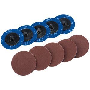 DRAPER 75613 - Ten 50mm 240 Grit Aluminium Oxide Sanding Discs