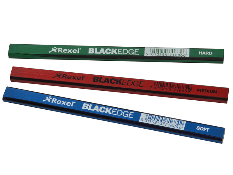 Blackedge 34326 Carpenter's Pencils - Assorted (Card 12)