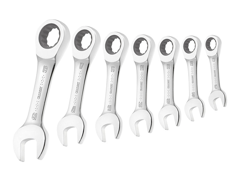 Expert E111104 Stubby Ratchet Spanner Set, 7 Piece