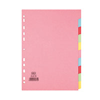 Elba A4 10 Part Card Divider Ast