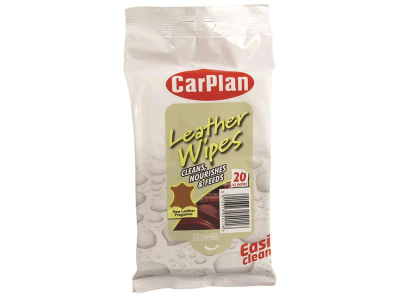 CarPlan LVP020 Leather Wipes (Pouch of 20)
