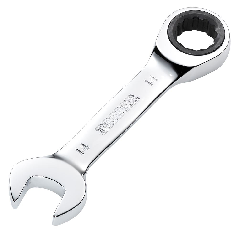 Draper 14MM STUBBY RATCHETING SPANNER 27895 27895 HI-TORQ® Metric Stubby Ratchet Combination Spanner