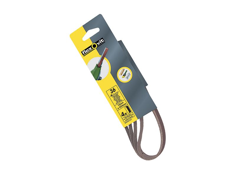 Flexovit 63642526438 Powerfile Sanding Belt 454mm x 13mm Coarse 50g (Pack 4)