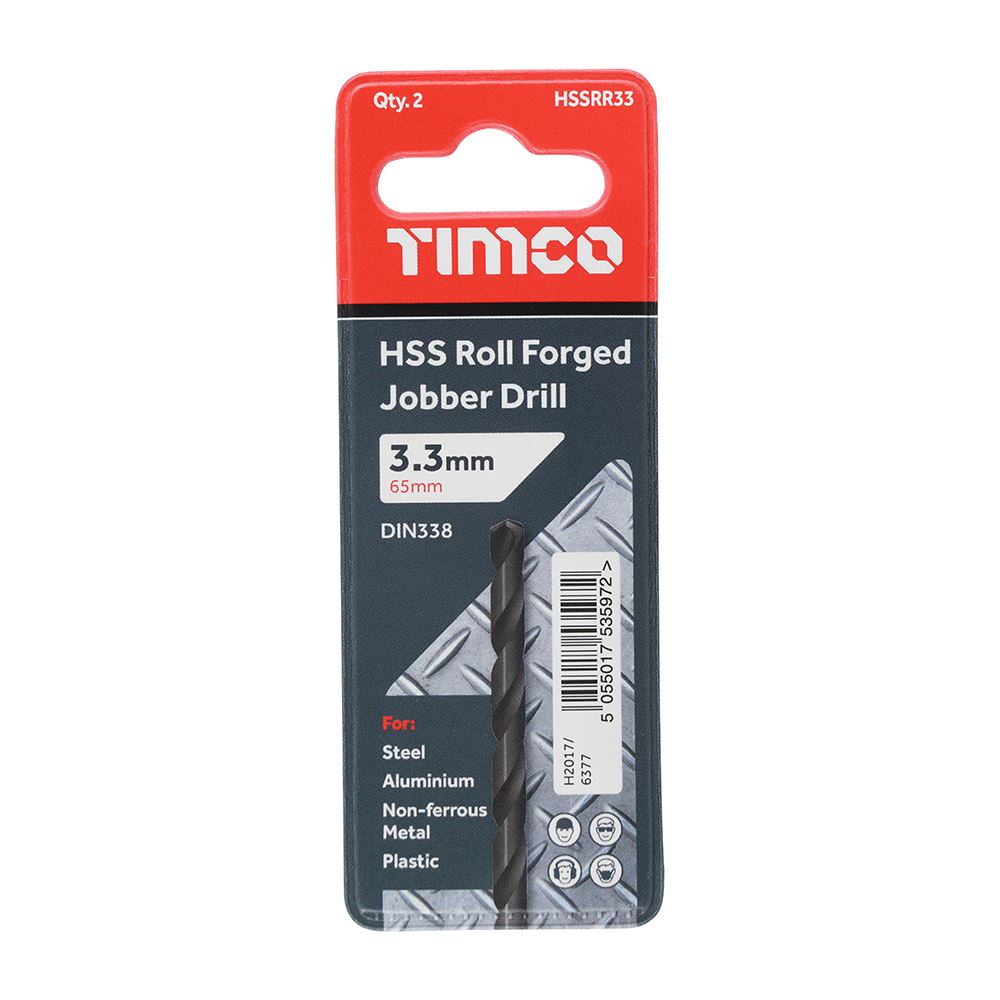 TIMCO HSS-R Jobber Drill Bit 3.3mm Pack 10