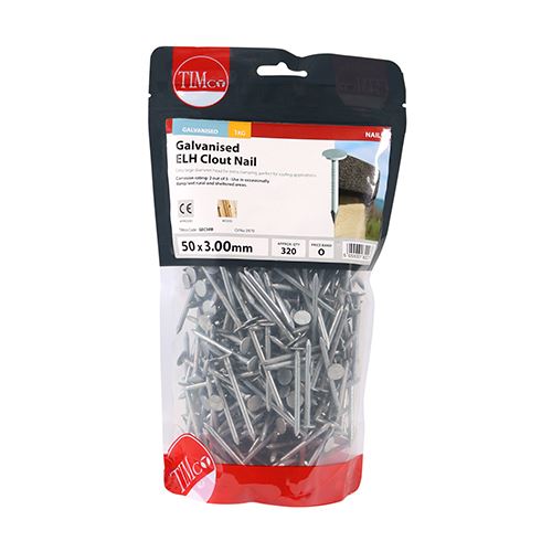TIMCO Clout Nail ELH - Galvanised 50 x 3.00 Pack 1