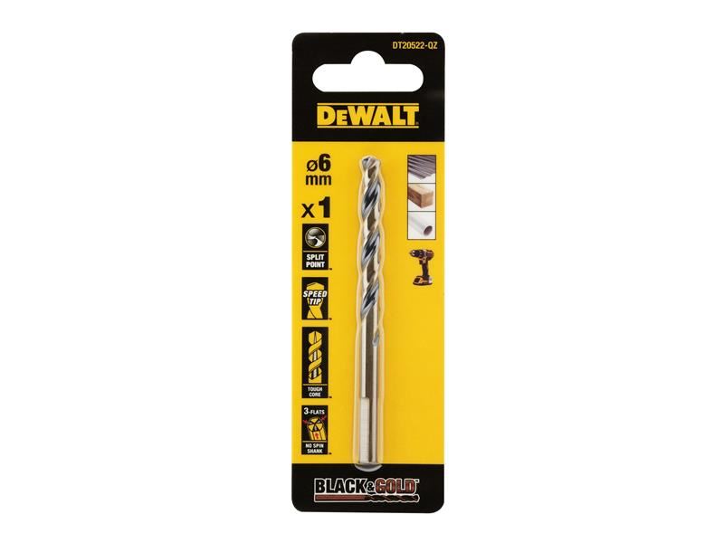 DeWalt BLACK&GOLD HSS Drill Bit 6.0mm