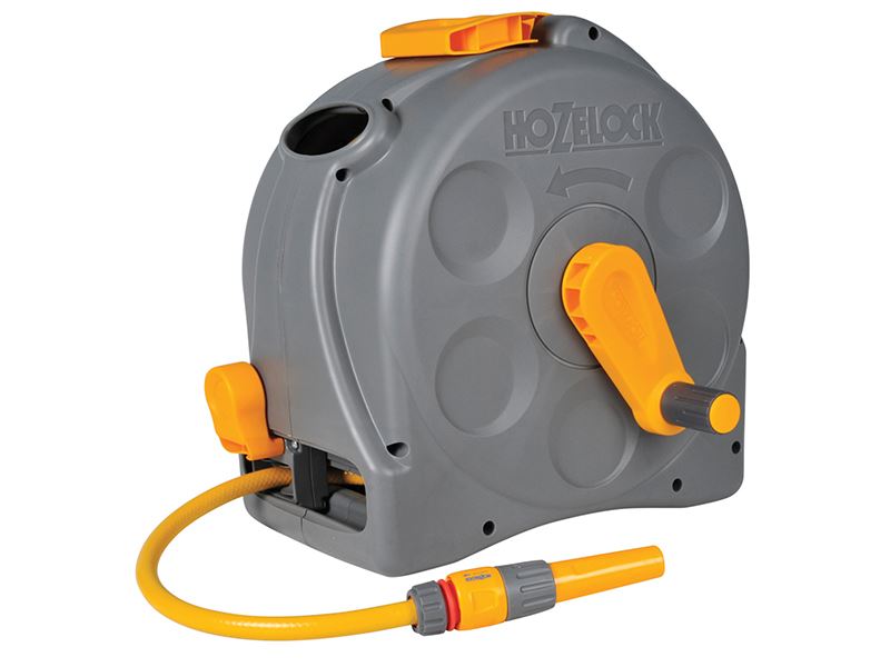 Hozelock 2415R0000 2415 25m 2-in-1 Compact Hose Reel + 25m of Starter Hose