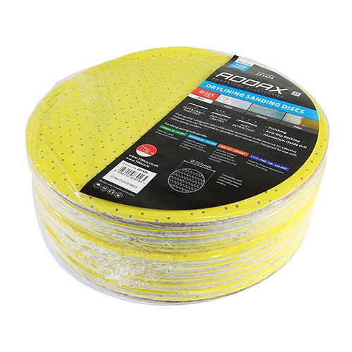 TIMCO Drylining Sanding Discs P100 225mm Yellow Pack 25