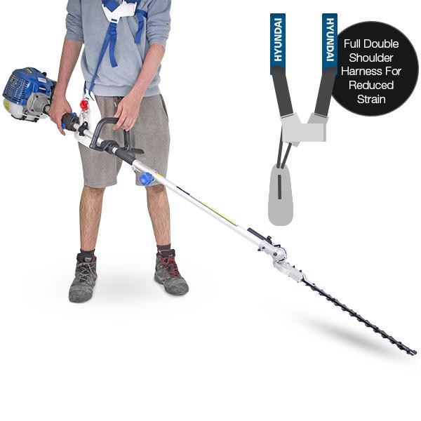 Hyundai HYPT5200X Petrol Hedge Trimmer 52cc Long Reach Hedge Cutter Garden Trimmer Garden Hedge Cutter
