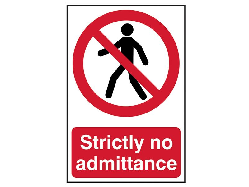Scan SCA0608 Strictly No Admittance - PVC 200 x 300mm |