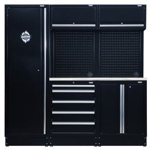 BUNKER 11 Piece Modular Storage Combo with Stainless Steel Worktop, 1960mm