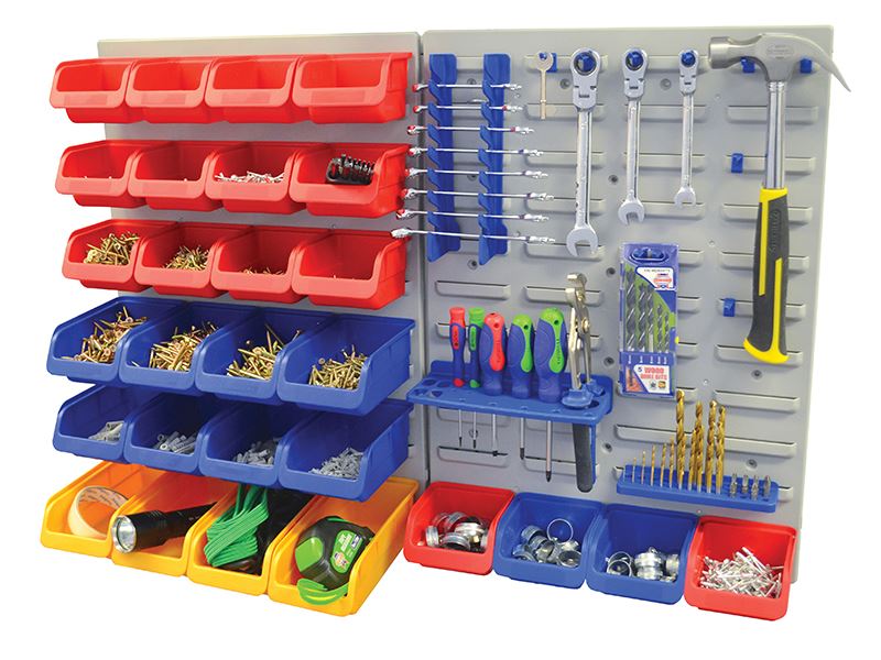 Faithfull FAIPAN43 Storage Bin Set with Wall Panels 43 Piece |