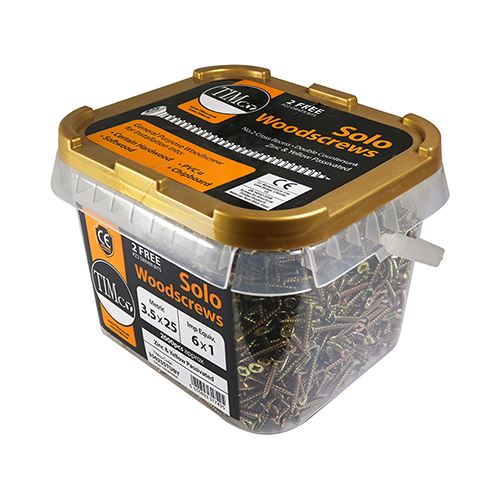 TIMCO Solo Woodscrew CSK - ZYP (TUB) 5.0 x 100 Gold Pack 250
