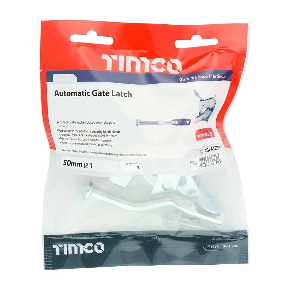 TIMCO Automatic Gate Latch Zinc 2" Pack 1