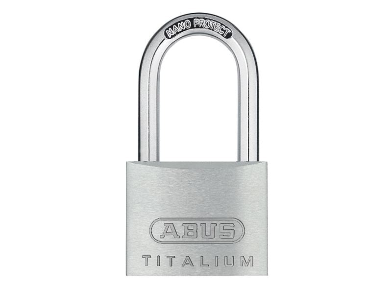 ABUS 54579 64TI/40mm TITALIUM� Padlock 40mm Long Shackle Keyed Alike KA6411