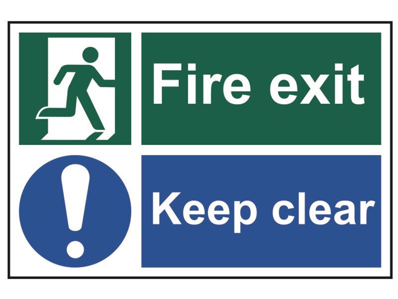 Scan SCA1540 Fire Exit Keep Clear - PVC 300 x 200mm |