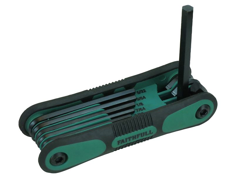 Faithfull FAIHKSF9AF Folding Hexagon Key Set, 9 Piece (5/64 - 1/4in) FAIHKSF9AF |